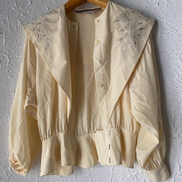 Elegant Paola Luccini Silk Blouse with Embroidery - Size 6 - Picture 1 of 3